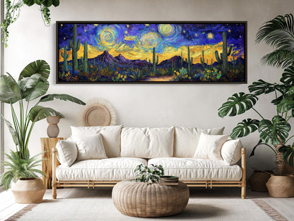 Sonoran Desert canvas wall art shown in a living room