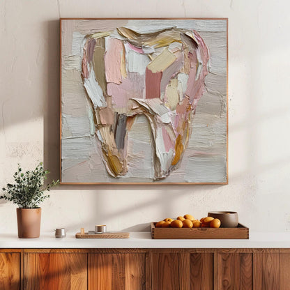 Dental Office canvas wall art in gold tones