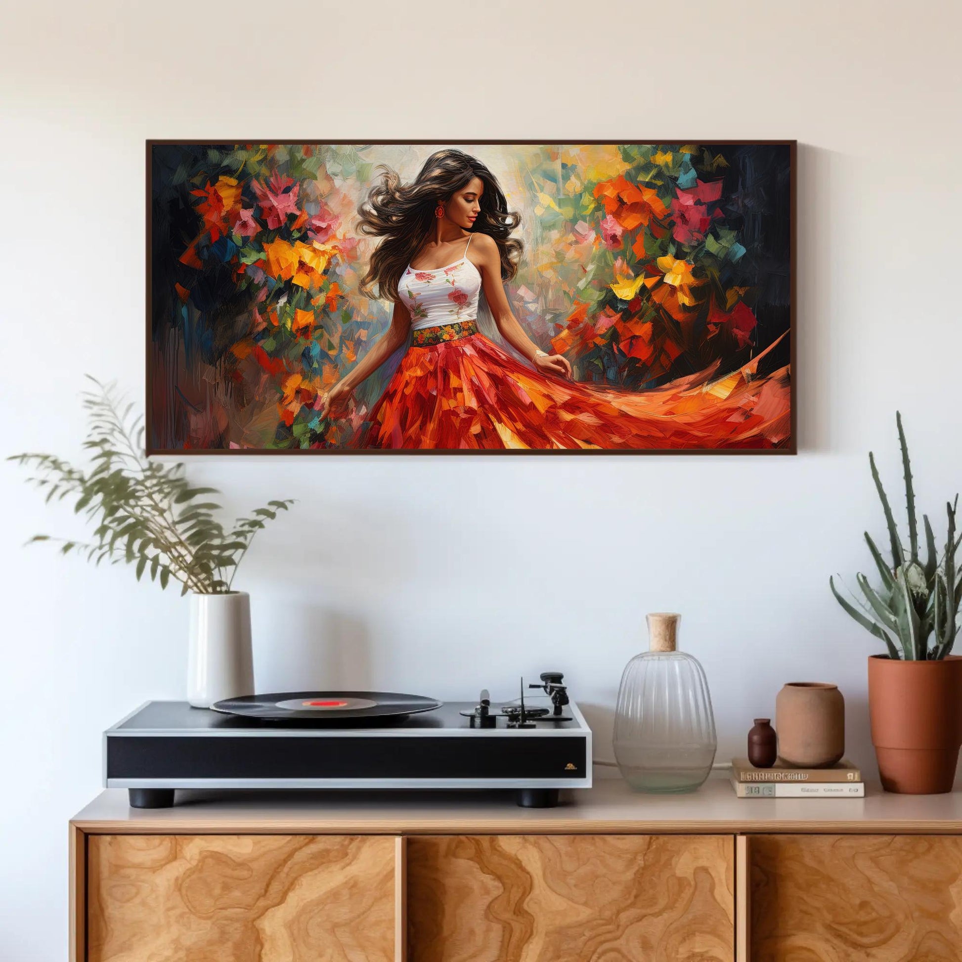 Mexican Folk Dance , Ballet Folklorico canvas wall art shown in a styled room (view 2)