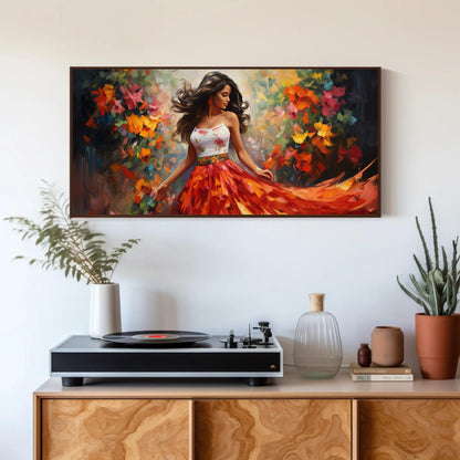Mexican Folk Dance , Ballet Folklorico canvas wall art shown in a styled room (view 2)