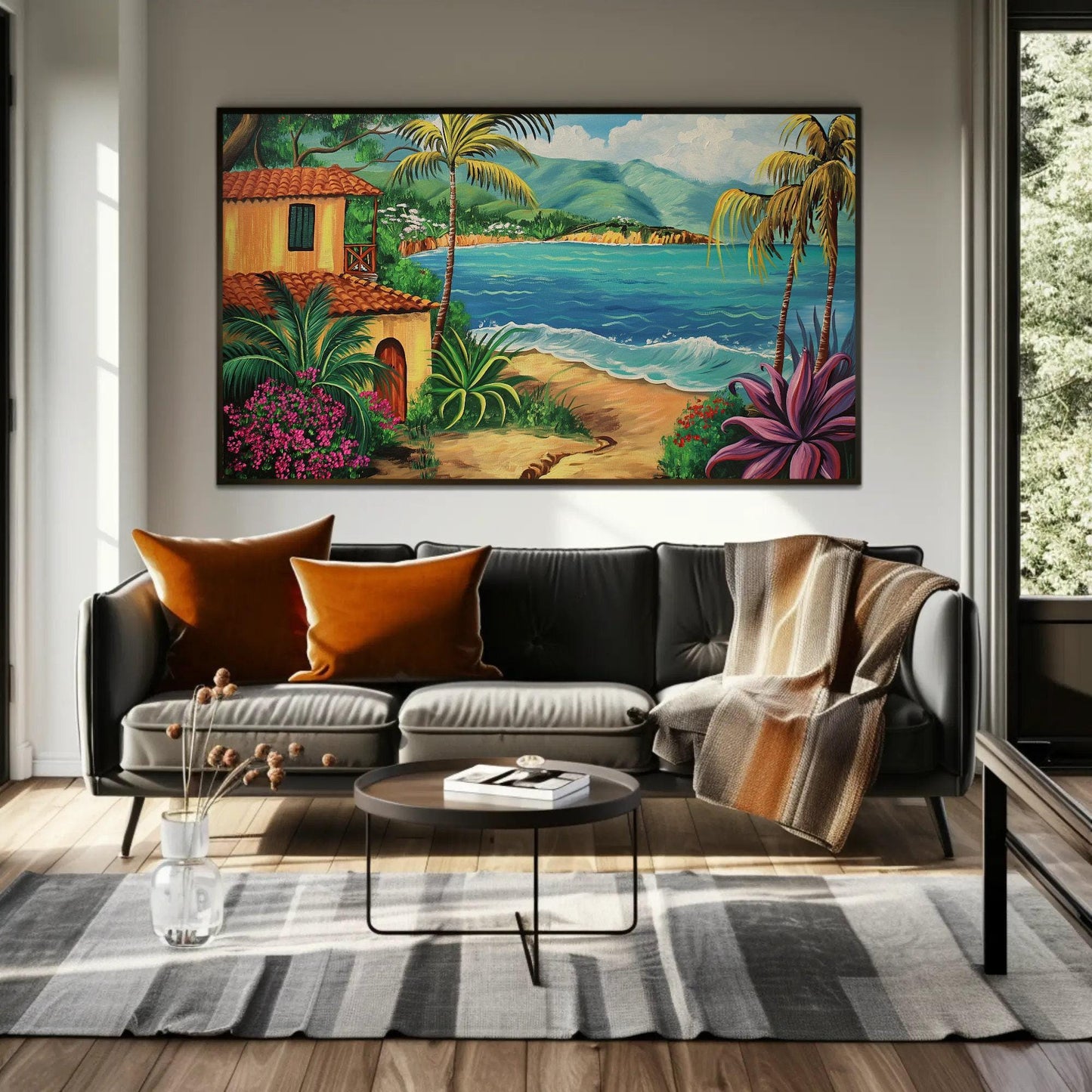 Puerto Rico canvas wall art shown in a living room (view 3)
