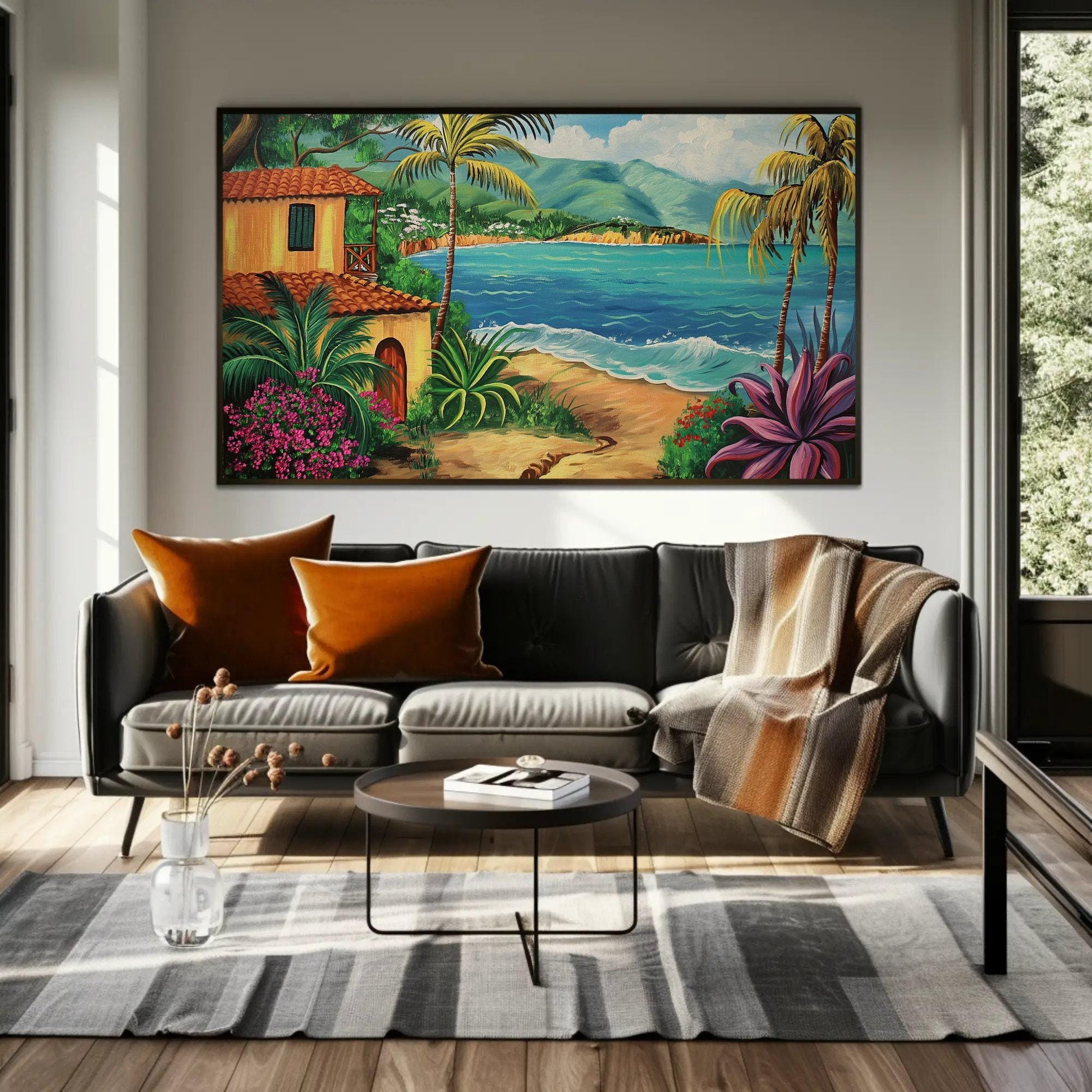Puerto Rico canvas wall art shown in a living room (view 3)