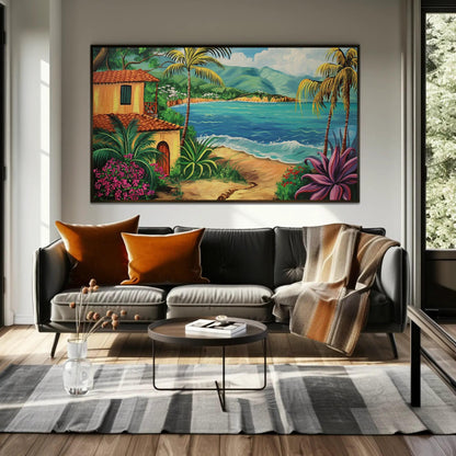 Puerto Rico canvas wall art shown in a living room (view 3)