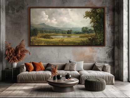 Countryside Landscape , Rustic Vintage canvas wall art, gallery-wrapped or framed