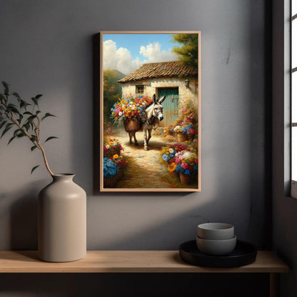 Mexican Donkey canvas wall art shown in a styled room (view 4)