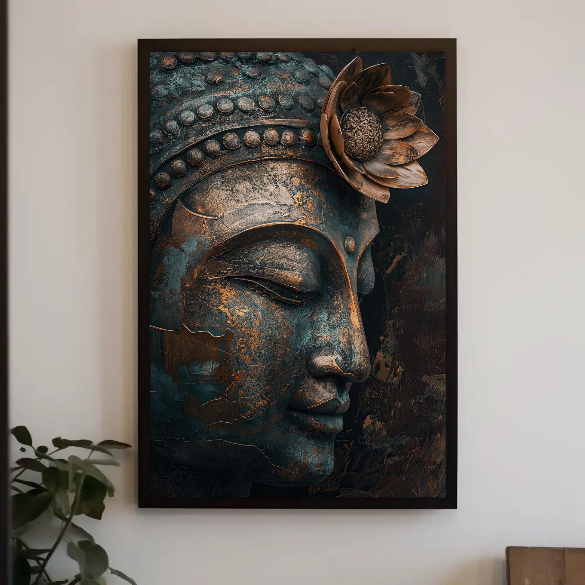 Zen Buddha Canvas Print, Serene Meditation Artwork, Spiritual Wall Decor