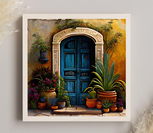 Mexican Door Art Print – Colorful Mexican Wall Art for Living Room Decor