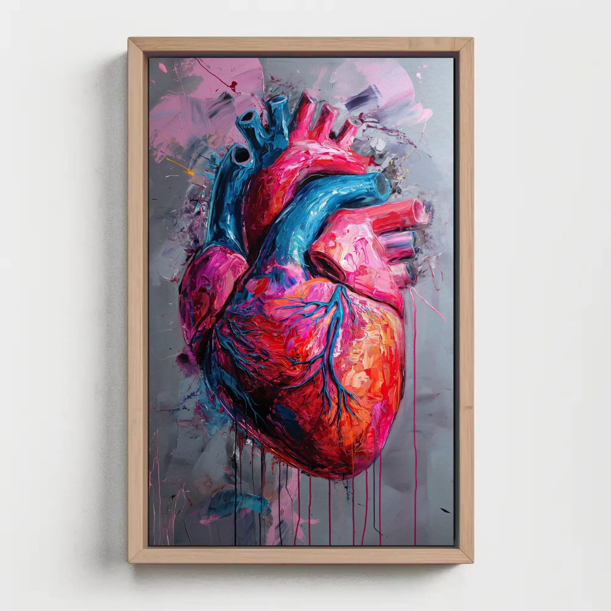 Abstract Human Heart Painting canvas wall art shown in a styled room (view 3)