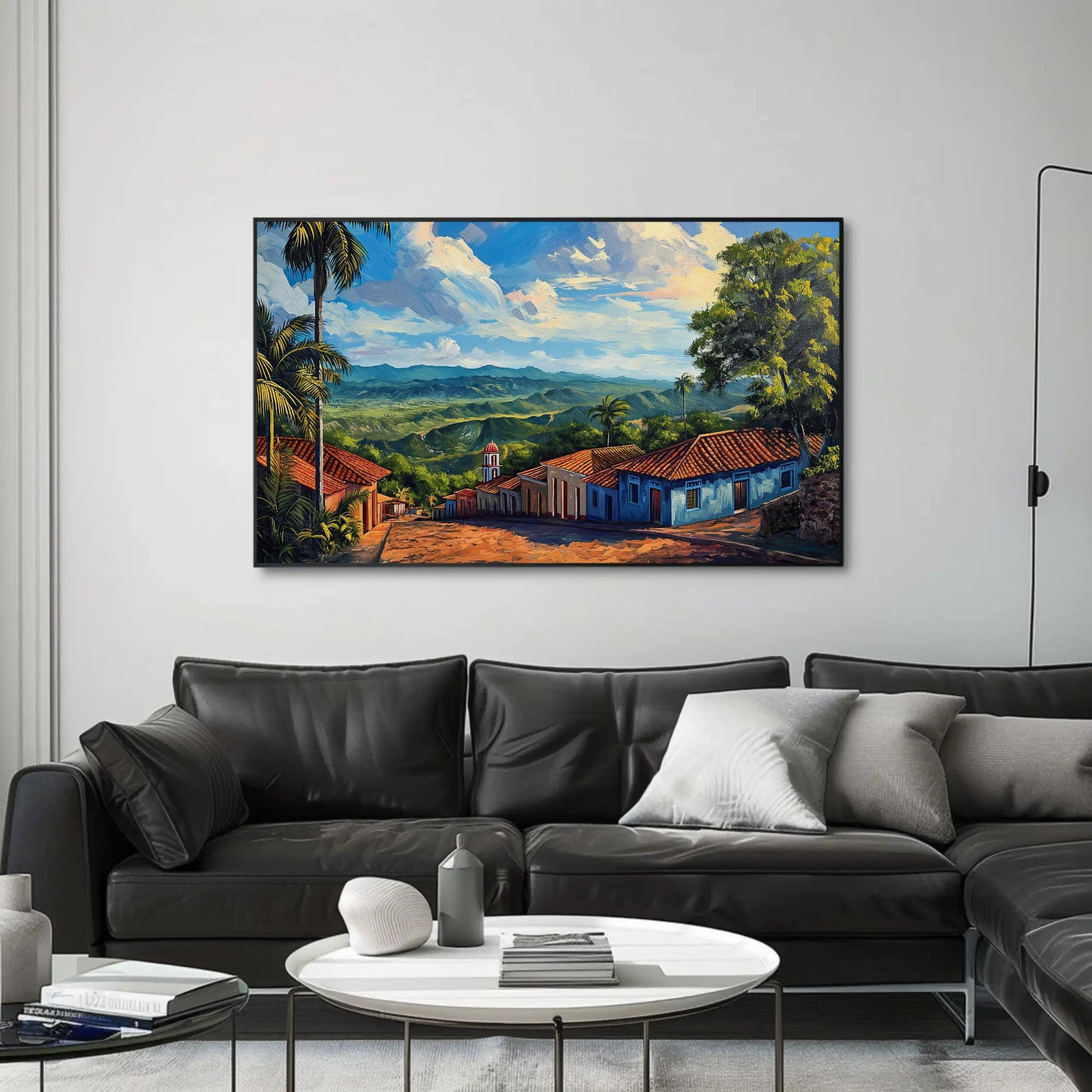 Puerto Rico Mountain , Boricua Landscape canvas wall art, gallery-wrapped or framed (view 2)