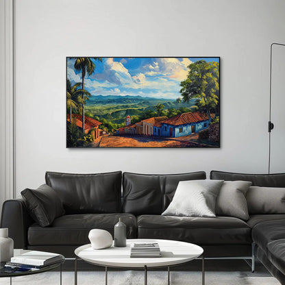 Puerto Rico Mountain , Boricua Landscape canvas wall art, gallery-wrapped or framed (view 2)