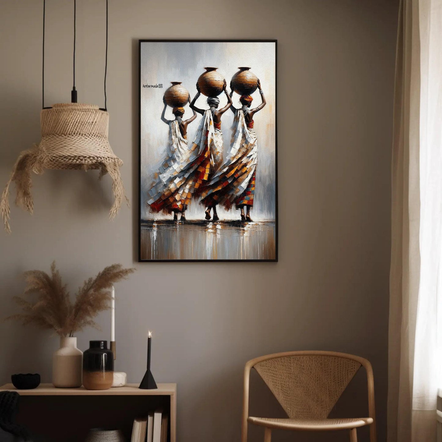 African Women canvas wall art shown in a styled room (view 2)