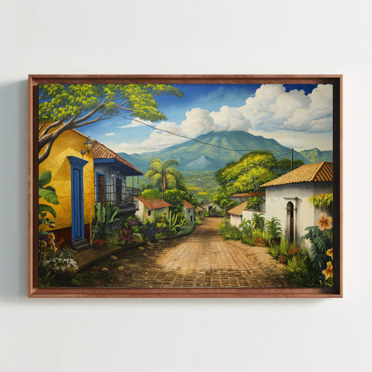 El Salvador Canvas Print, Salvadorian Town Wall Art Decor