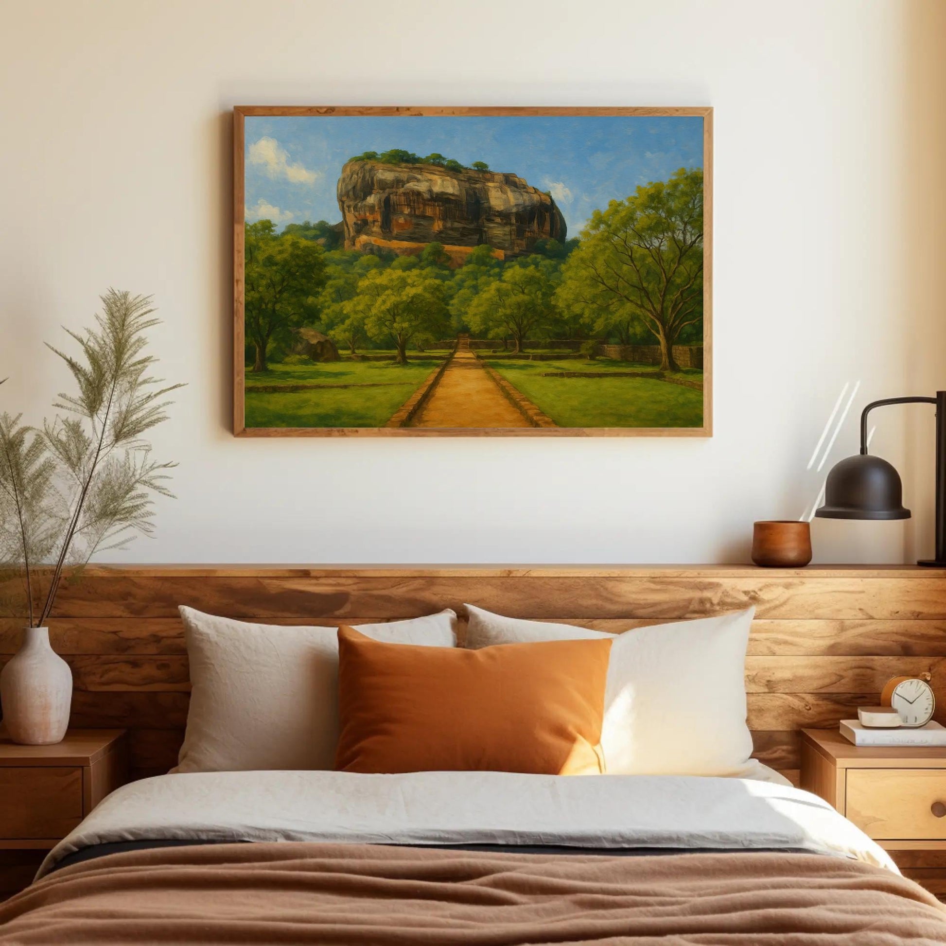 Sigiriya Rock Fortress canvas wall art shown in a bedroom (view 4)