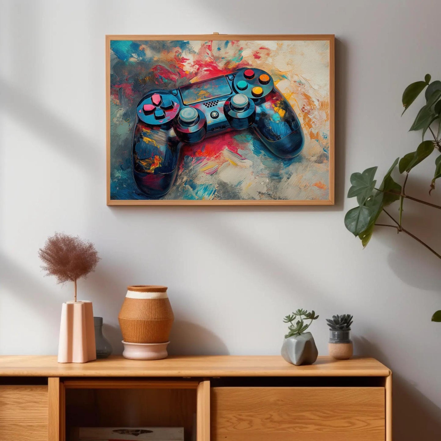 Game Controller Canvas Print – Vibrant Gamer Room Decor | Framed Wall Art