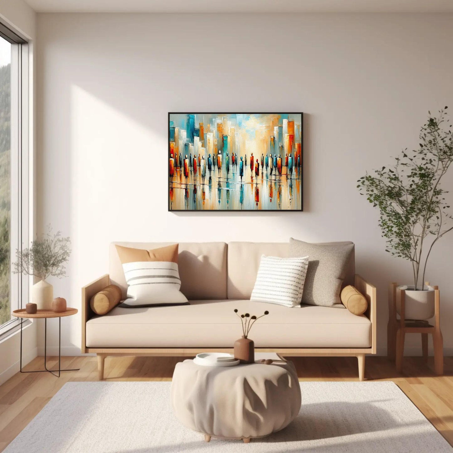 African American canvas wall art shown in a living room (view 2)