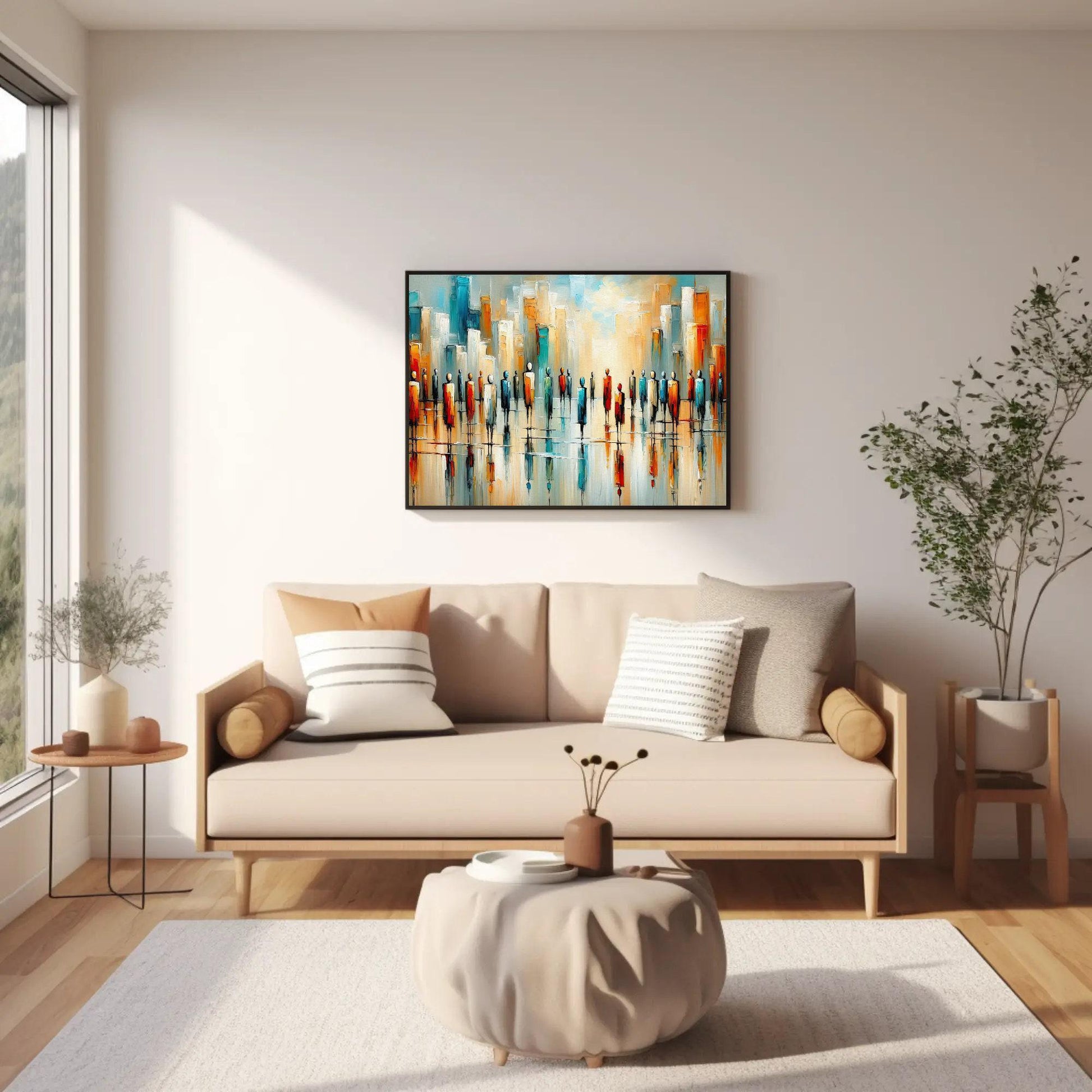 African American canvas wall art shown in a living room (view 2)