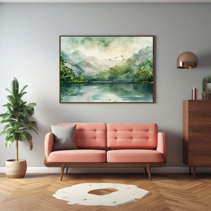 Tropical Forest canvas wall art shown in a living room