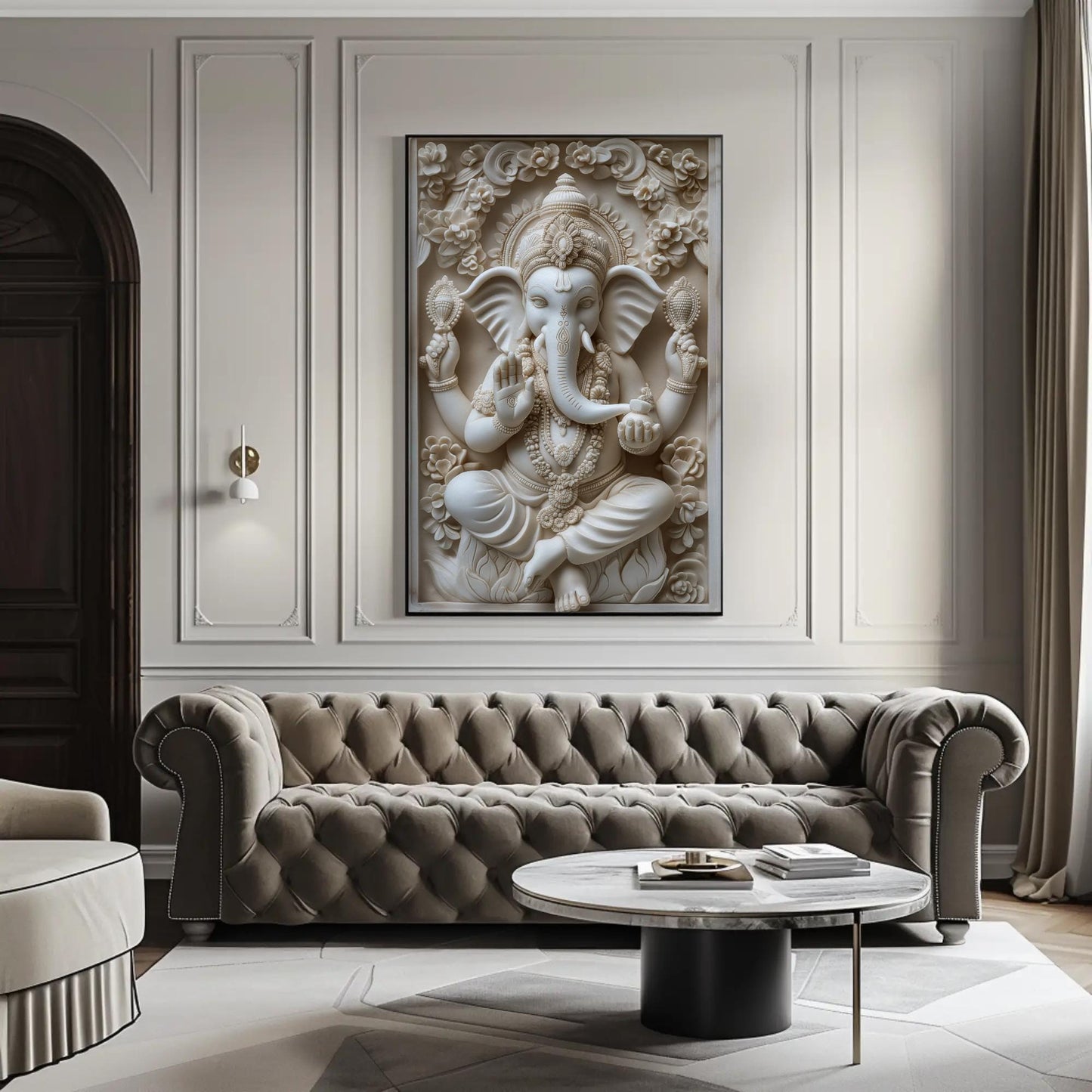 Ganesha Statue canvas wall art, statement décor