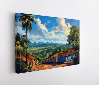 Puerto Rico Mountain , Boricua Landscape canvas wall art, ready to hang