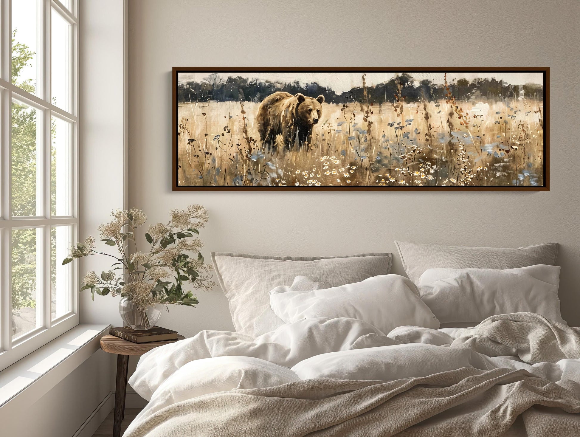 Brown Bear canvas wall art shown in a styled room (view 2)