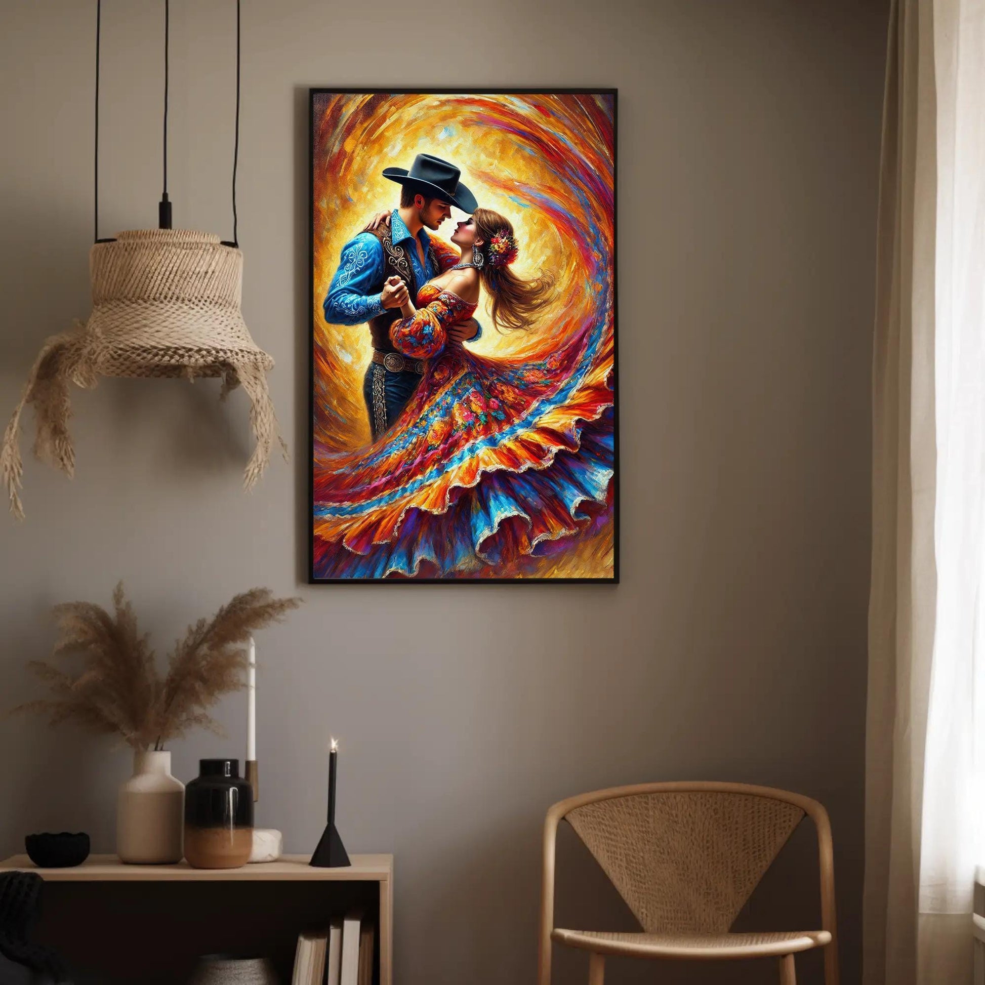 Jarabe Tapatío canvas wall art shown in a styled room (view 4)
