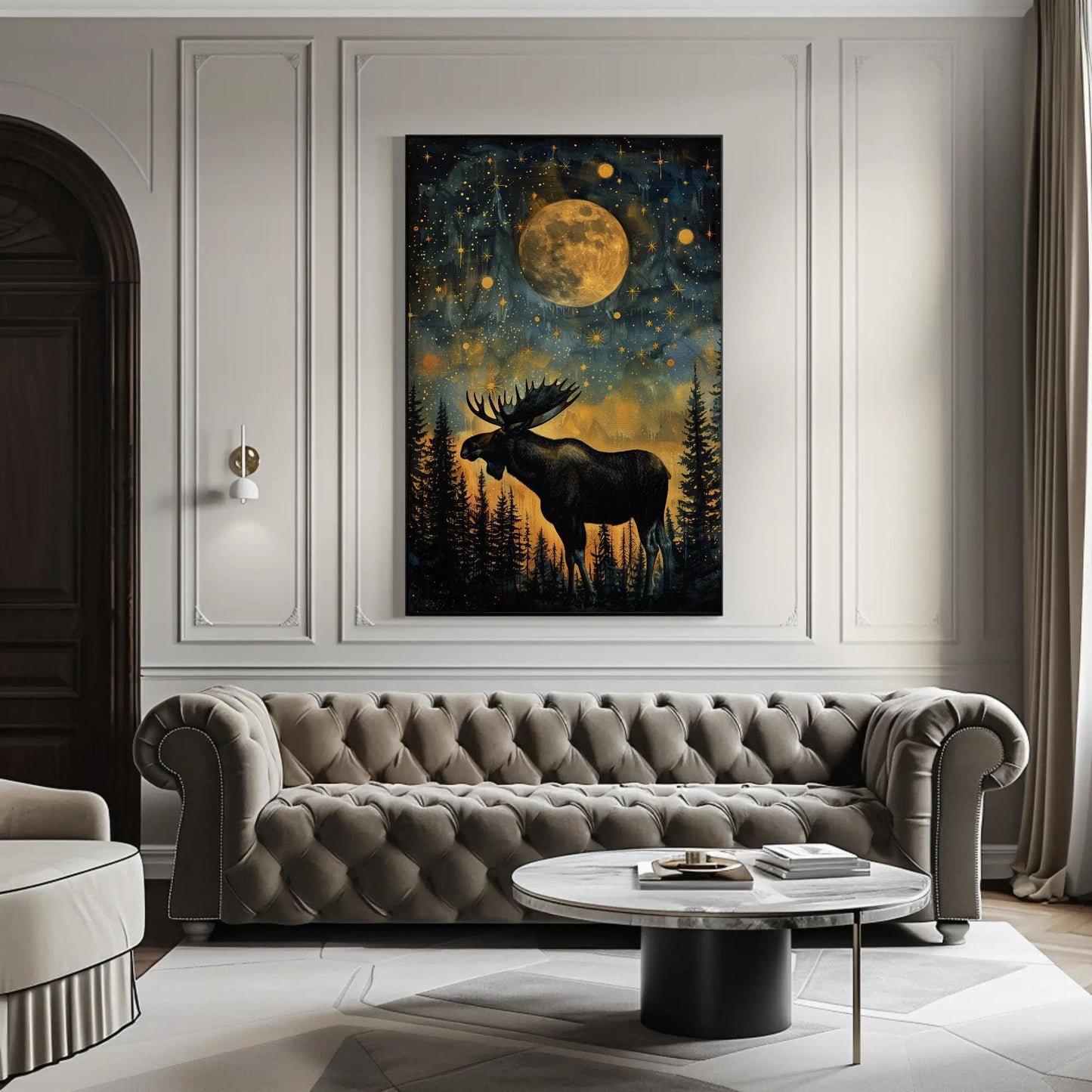 Moose farmhouse canvas wall art for the home
