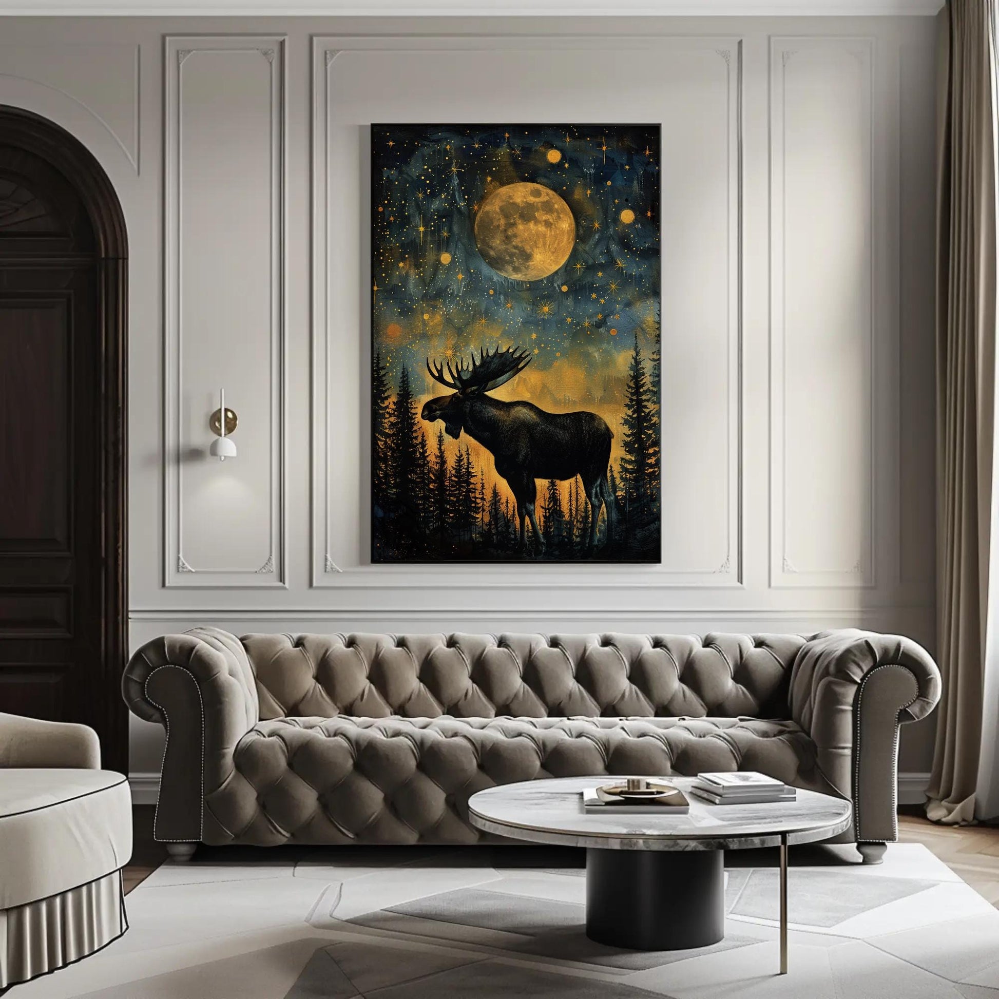 Moose farmhouse canvas wall art for the home
