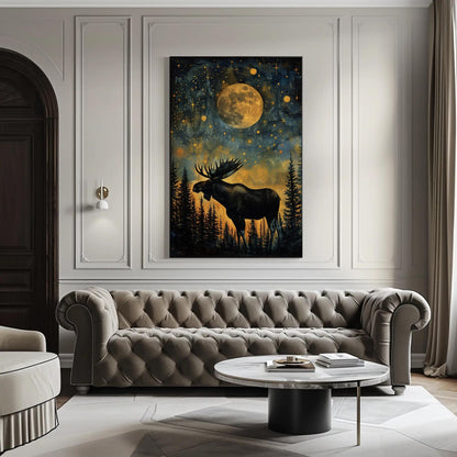 Moose farmhouse canvas wall art for the home