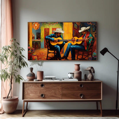 Mariachi Guitarist , Mexican Music canvas print, premium giclée wall art
