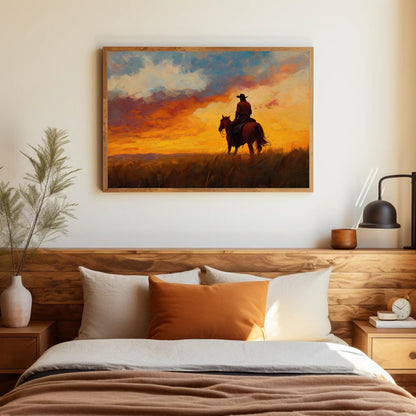 Argentine Gaucho canvas wall art shown in a styled room