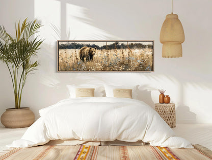 Brown Bear canvas wall art shown in a bedroom (view 2)