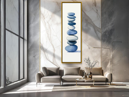 Minimalist Zen canvas wall art shown in a living room (view 2)
