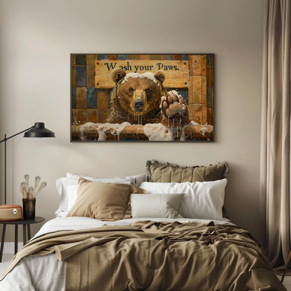 Brown Bear canvas wall art shown in a styled interior (view 2)