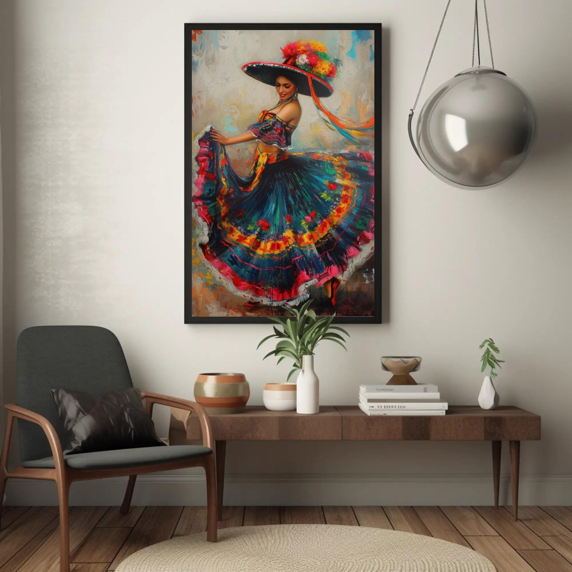 Mexican Folk Art boho canvas wall art for the home