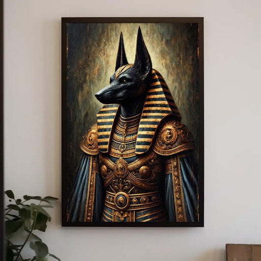 a painting of an egyptian pharaoh dog