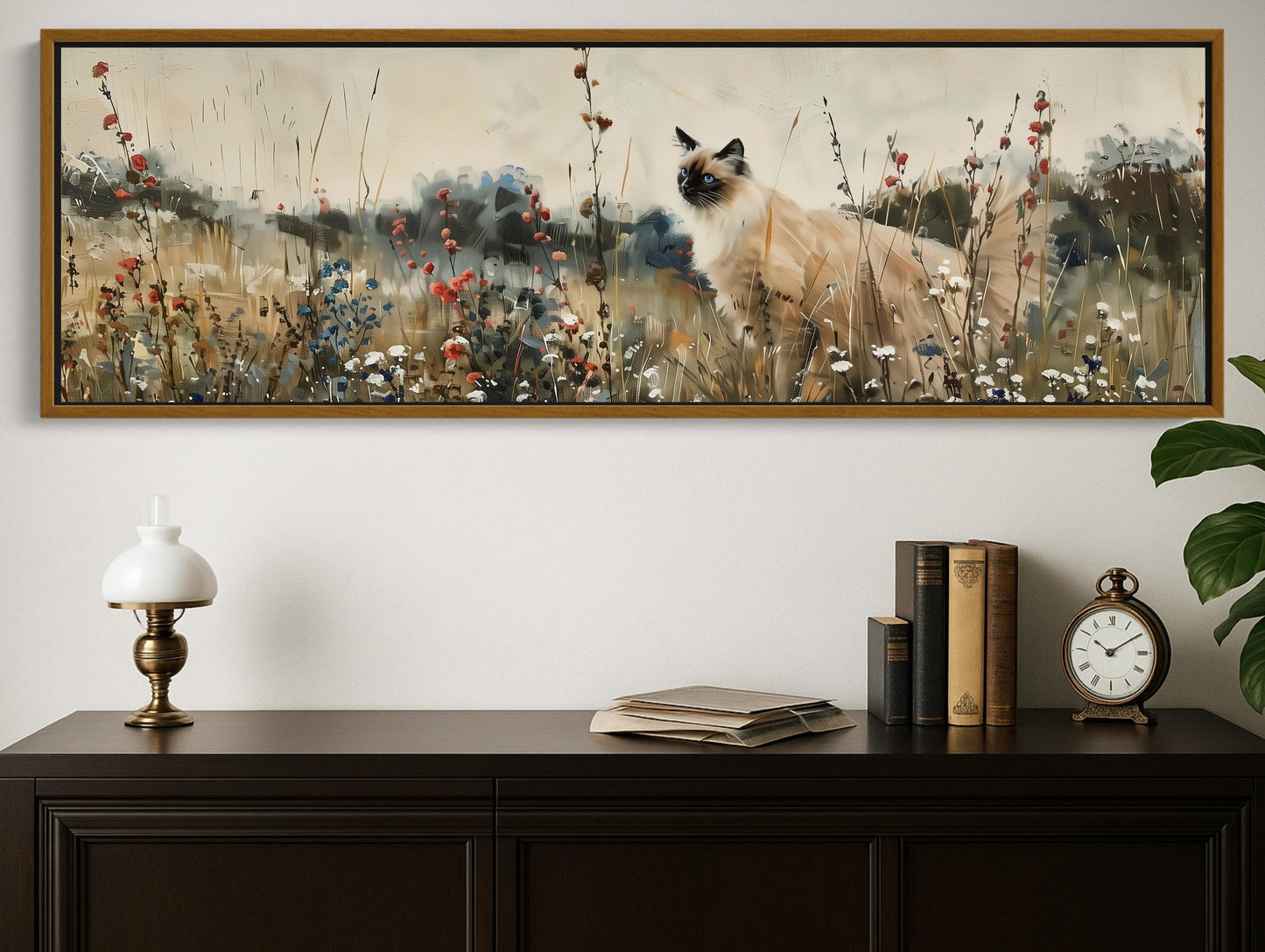 Ragdoll Cat vintage canvas wall art, ready to hang