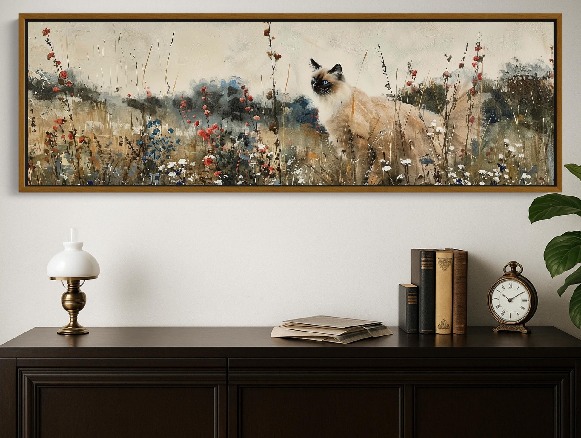 Ragdoll Cat vintage canvas wall art, ready to hang