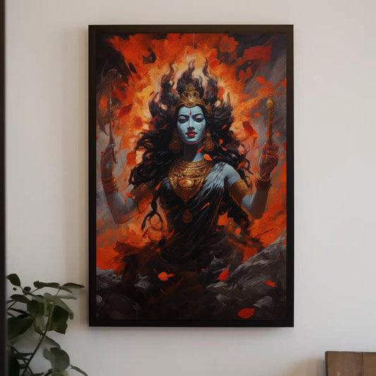 Goddess Kali Canvas Print, Hindu Divine Feminine Wall Art