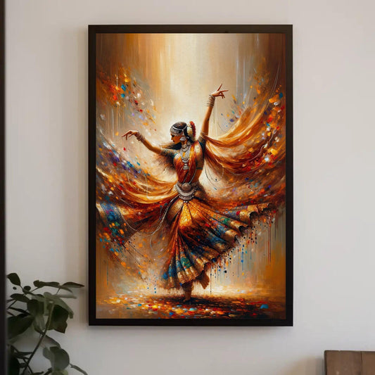 Indian Dancer Canvas Print, Elegance in Motion Cultural Wall Art