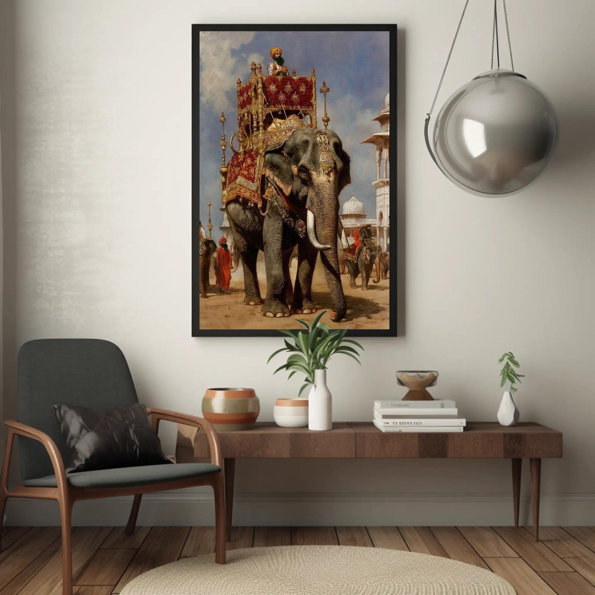 Rajasthani Style canvas wall art shown in a living room