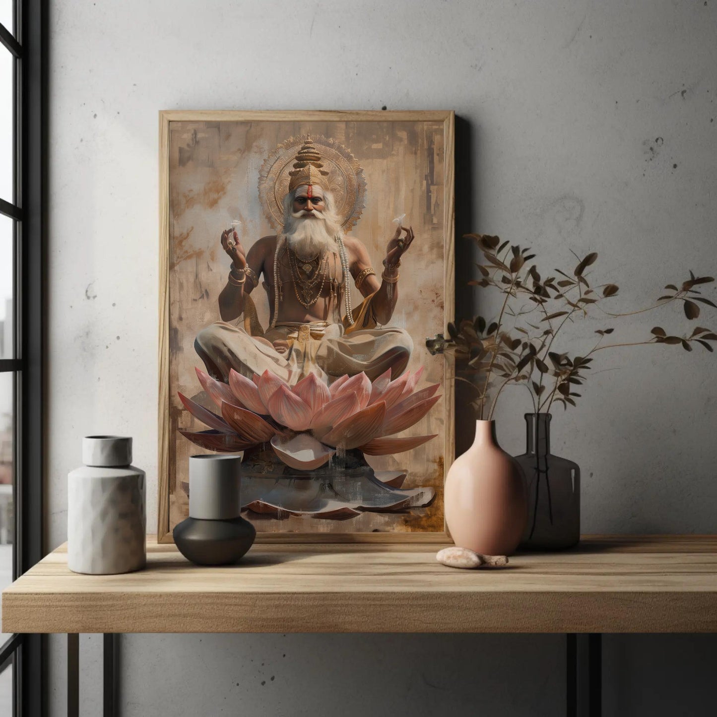 Brahma Lotus canvas wall art for the home