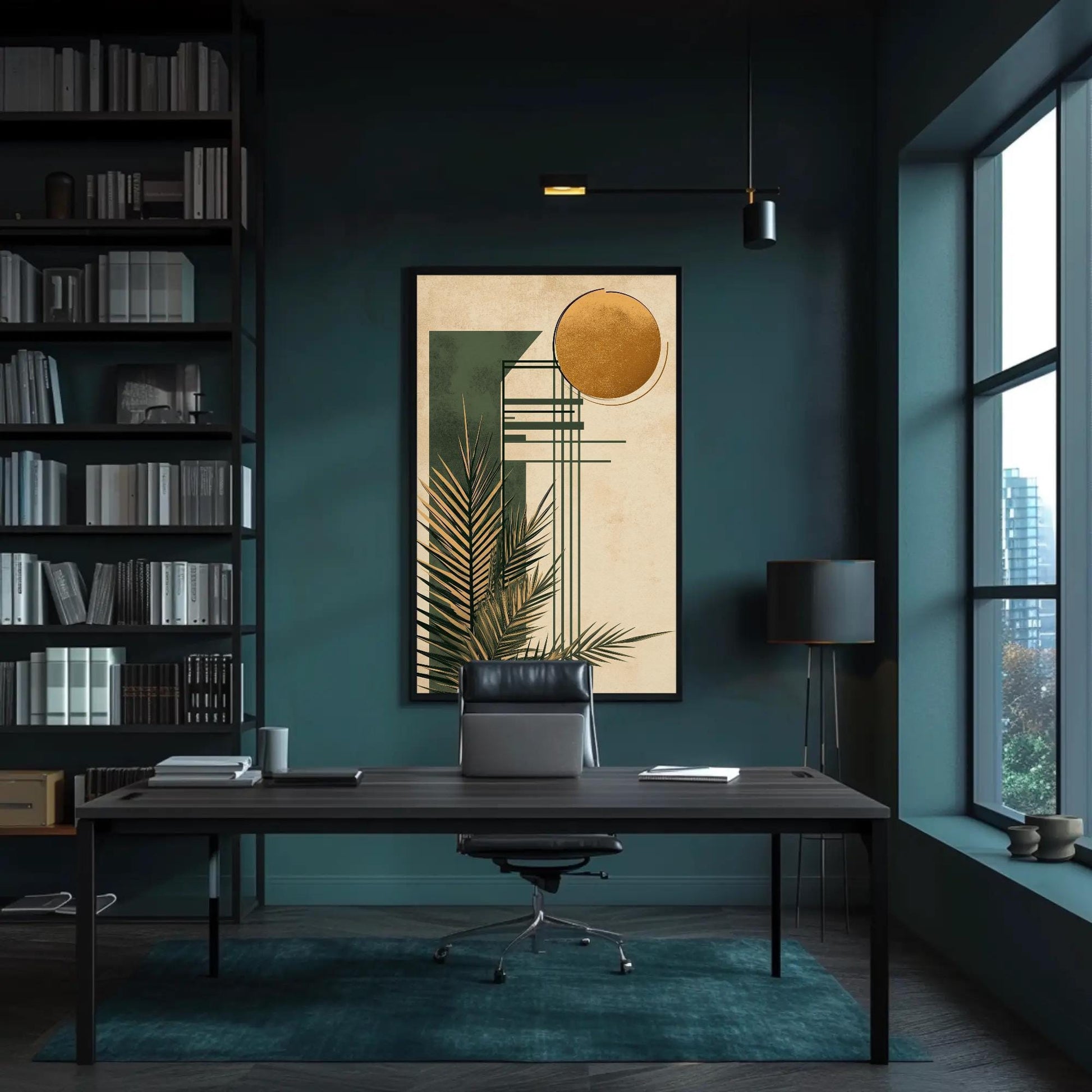 Sage Green modern canvas wall art, ready to hang (view 2)