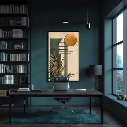 Sage Green modern canvas wall art, ready to hang (view 2)
