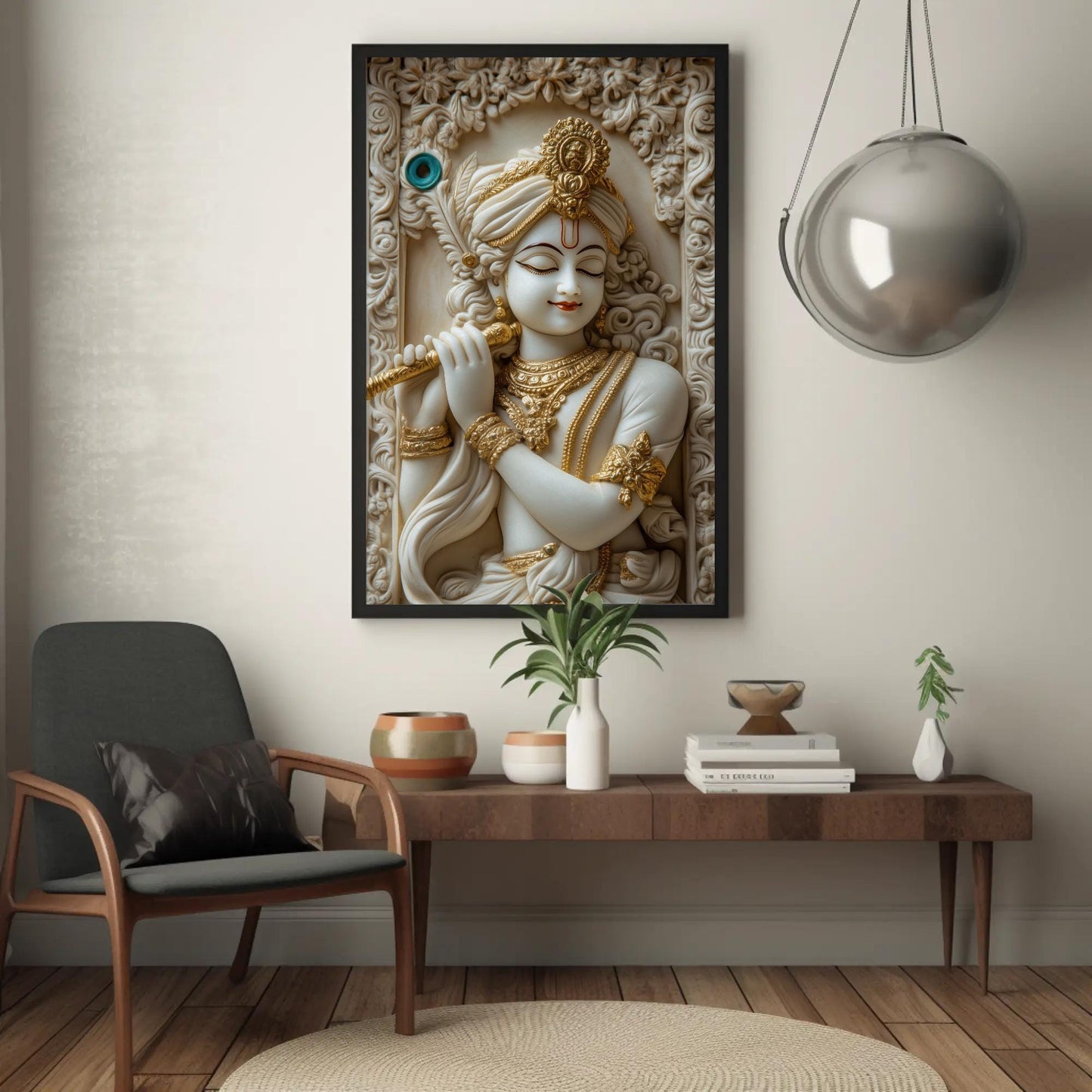 Krishna 3D Illusion canvas wall art, ready to hang