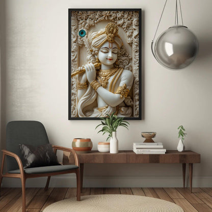 Krishna 3D Illusion canvas wall art, ready to hang