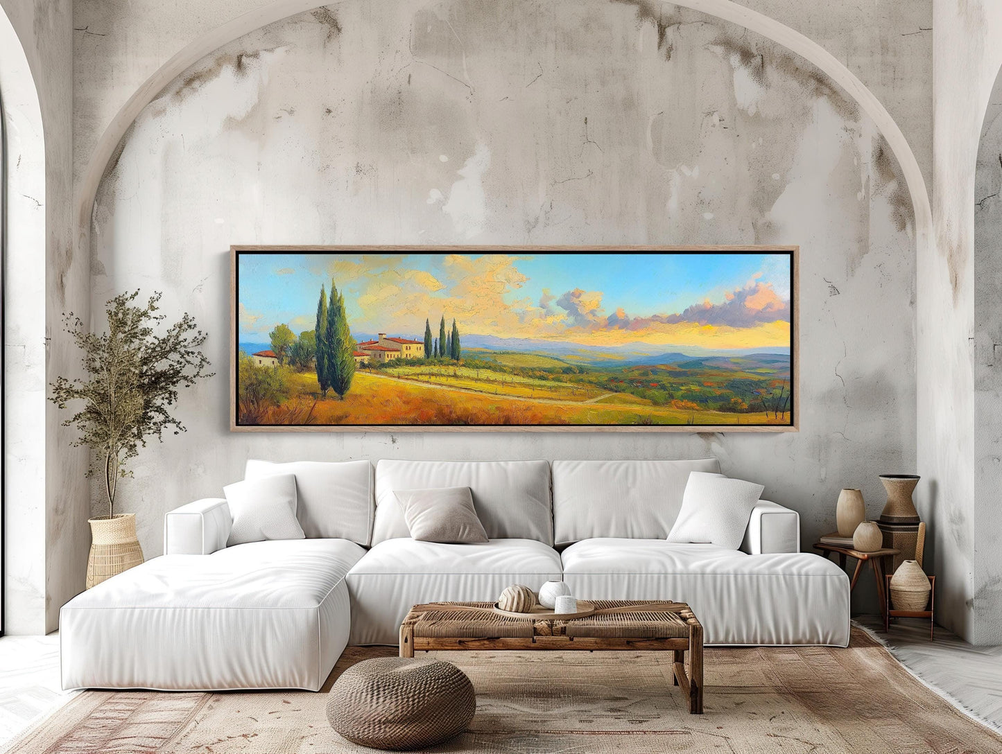 Tuscany Canvas Print, Italian Countryside Vineyard Wall Art