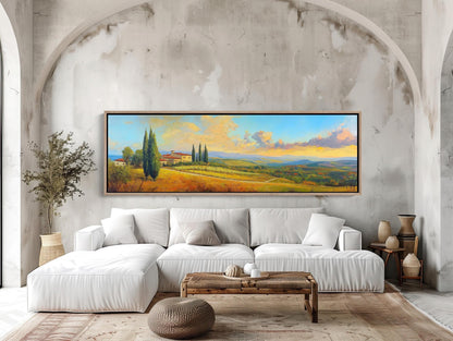 Tuscany Canvas Print, Italian Countryside Vineyard Wall Art