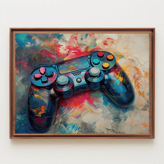 Game Controller Canvas Print – Vibrant Gamer Room Decor | Framed Wall Art