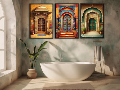 Rajasthani Door canvas wall art, ready to hang