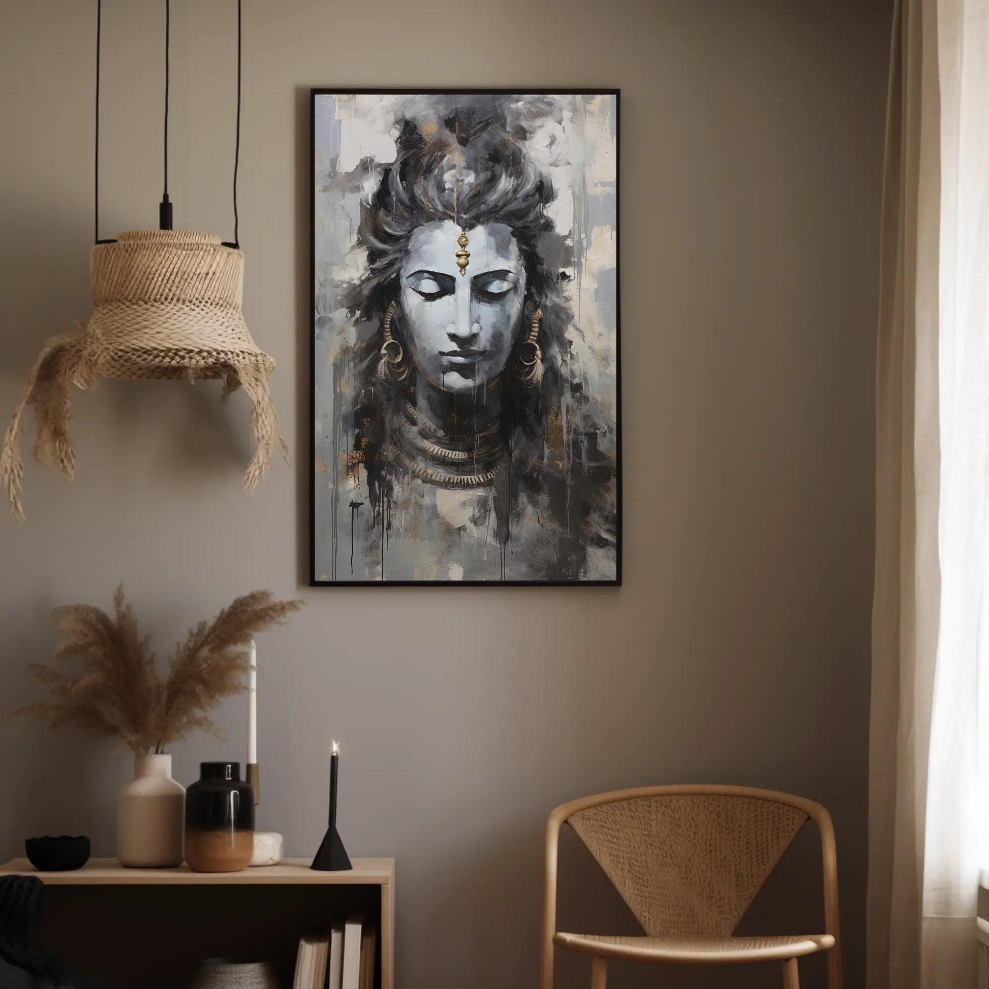Lord Shiva , Hindu Meditation Room Wall canvas wall art for the home